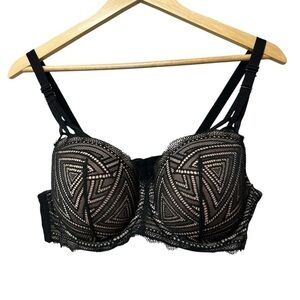 Adore Me Trezza Contour Plus Bra, Black Lace, 40C